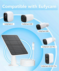 Solar Panel Charger for Eufycam 3/3C/2C Pro, 5W USB-C Solar Panel 4Pack