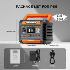 300W Power Station Portable 230Wh Li-ion Battery Charger Generator For Travel