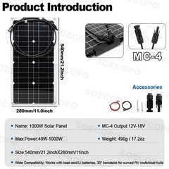 15000W Solar System Kit 100A Controller DC12V AC 110V 220V 2pcs Flexible PanelC1