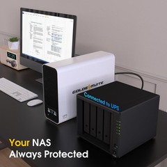 Goldenmate UPS 800W LiFePO4 Battery Pure Sine Wave Automatic Shutdown for NAS/PC