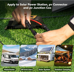 10AWG Solar Extension Cable 50FT Red & Black w/ MC4 Connectors