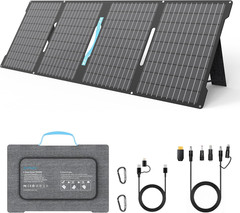 60W Portable Solar Panels Chargers with USB-C, USB-A and DC Outputs Foldable IP6