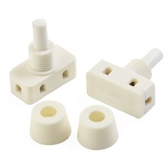 Easily Operable Selflocking Plastic Push Button Light Switch in White Color