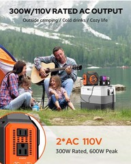Portable Power Station 300W, Outdoor Solar Generator Backup Battery Pack 220W…