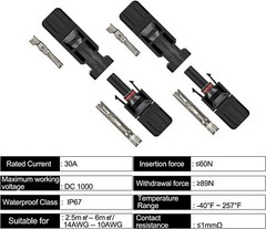 12/6Pairs Solar Panel Cable Wire Connectors Crimper PV Crimping Pliers Tool Set