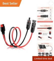 Heavy-Duty 10AWG Anderson Connector Extension Cable for Solar Power – 1.6FT