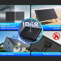 100W 18V Solar Panel Kit Mono N-Type PV Battery Charging with Charge Controller