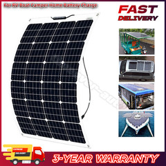 200W 18V Waterproof Flexible Solar Panel For RV Boat Camper Home Battery Charge
