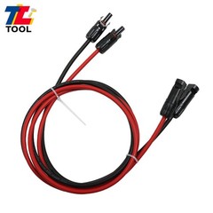 1 Pair 5FT 10AWG Solar Panel Extension Cable Wire Connector Black + Red