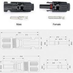 Waterproof Male Female M/F Wire Cable Connector Set Solar Panel 10/20/50/100Pair