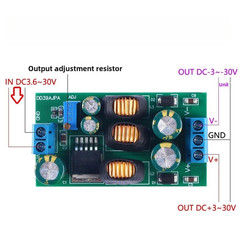 High Efficiency DC-DC Power Supply Module Dual Adjustable Output 3.6-30V Input