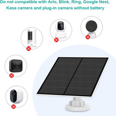 5W Solar Panel for Security Cameras 2 Pack USB C Micro USB 9.8ft Cable USB Power