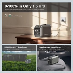 Portable Power Station x2 768Wh 600W Solar Generator LiFePO4 Battery for Camping