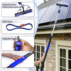 30FT Reach Solar Panel Cleaning Brush Kit with 5-24FT Telescoping Pole, 40FT …