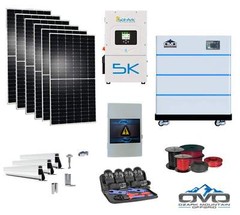 3.3KW Complete Offgrid Solar Kit + 5K Sol-Ark Inverter + 15.36KW OMO Stack Lithi