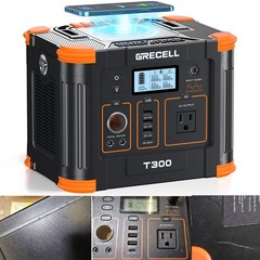 GRECELL 300W Portable Power Station 288Wh Outdoor Solar Generator USED