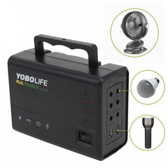Portable Station Solar Panel Power Inverter Electric Generator Set +4 LED Light
