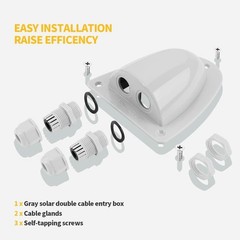 Solar Weatherproof Double Cable Entry Gland for RV & Marine Solar Systems