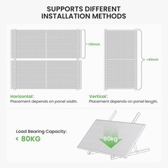 41in Adjustable Solar Panel Tilt Mount Brackets, Aluminum, 2-Set Foldable