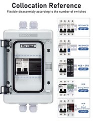DC AC Disconnect Box Outdoor 30 Amp Breaker Box, Miniature Circuit Breaker wi…