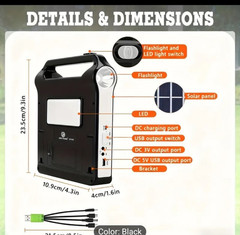 Portable Solar Power Storage Generator System With Usb 5v Solar Panel Energy…