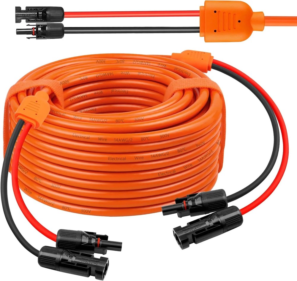 Solar Panel Extension Cable 50FT – MOOKEERF 10AWG+14AWG Solar Wire with Female &