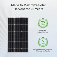 HQST 100W 200W 400W 12V Mocrystalline Solar Panel Off Grid RV Home Cabin Roof