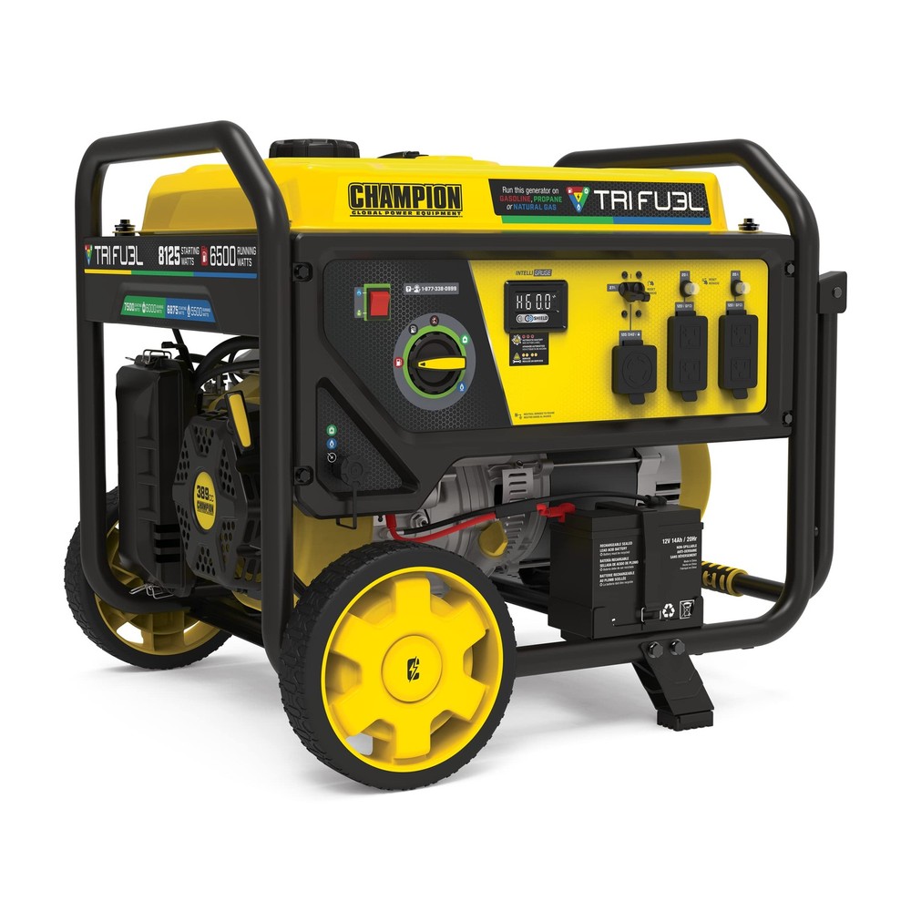 Champion Power Equipment 8125-Watt Electric Start Tri-Fuel Portable Generator…