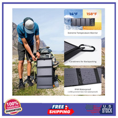 BigBlue 28W Solar Charger Dual USB-C USB-A Portable Camping Hiking Power