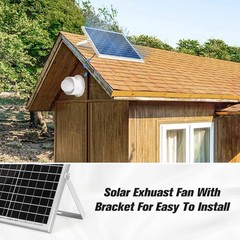Solar Powered Exhaust fan 25W Solar Panel 8″ Ventilation Vent Fan Outside