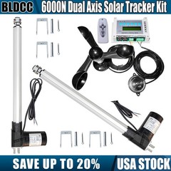 6000N Dual Axis Solar Tracking Tracker Kits W/ 2X18″ Linear Actuators Anemometer