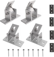 4 Pack Adjustable Solar Panel Tilt Mount Bracket Base | Tilt Angle 10°-60° Flat
