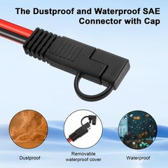 XRDS -RF 10AWG SAE to Solar Panel Connector Cable 6FT, Heavy-Duty Tinned Copp…
