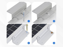 16 Units Solar Panel Mounting Brackets,Z Bracket Sets Lightweight Aluminum Corro