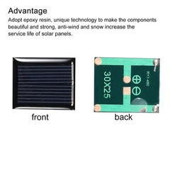 5Pcs Mini Solar Panel Cell 1V 80mA 0.08W 30mm x 25mm for DIY Project
