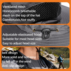 Solar & USB Powered Fan Outdoor Fishing Hat Sunscreen Sun Hat with Dual Fan