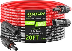 Flexible 20Ft PV Solar Wire – Tool-Free Weatherproof Connectors for Easy Setup