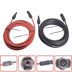 1 Pair 20ft 12AWG Black+Red Solar Panel Extension Cable Wire Connector