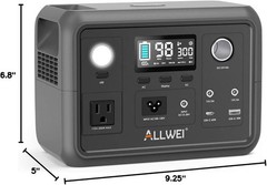 Lightweight 300W Solar Generator with 6 Output Ports for Camping and Home Backup