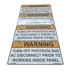20 Pack 4.125″x 2″ Solar NEC Complaint Warning Turn Off PV AC Disconnect Prio…