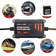HECHOBO 12v 2A Battery Charger, Trickle Charger for Lawn Mower Battery, 4