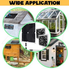 30W Solar Attic Fan Kit 25W Motor for Roof Vent or Chicken Coop