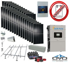 15KW Complete Offgrid Solar Kit + 15K Sol-Ark Inverter +15.4KW Solar with Ground