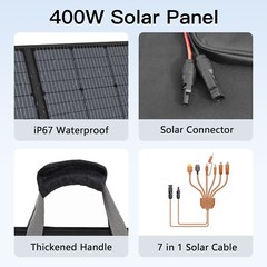 110W 220W 400W Folding Solar Panel Lightweight for Camping Outdoor Power Supply