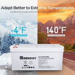 Open Box Renogy 12V 200AH Deep Cycle AGM Battery Rechargable For RV Solar