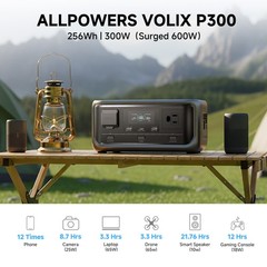 ALLPOWERS 300W 256Wh Portable Power Station AC DC Generator + 100W Solar Panel