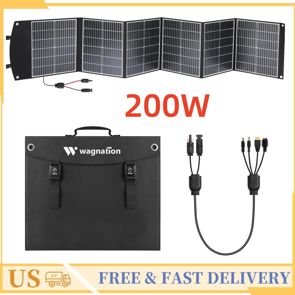 200W Waterproof Solar Panel W/MC4 Connector Smart Overcharge Protection Outdoor