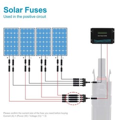 15A Solar Fuse Holder Inline with and Female Connector for Solar Panel and So…