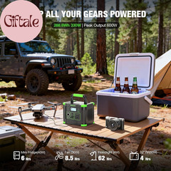Portable Power Station 330W Solar Generator 288Wh, 60W USB-C PD Fast Charging, P