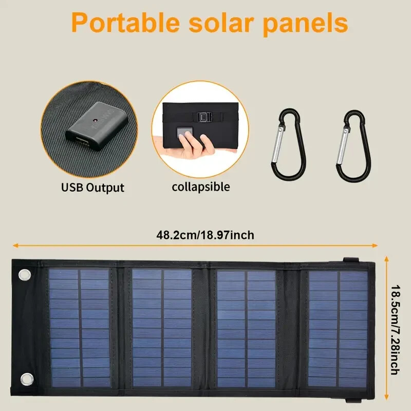 1pc Portable USB Foldable Solar Panel-for home, mobile, and camping!!